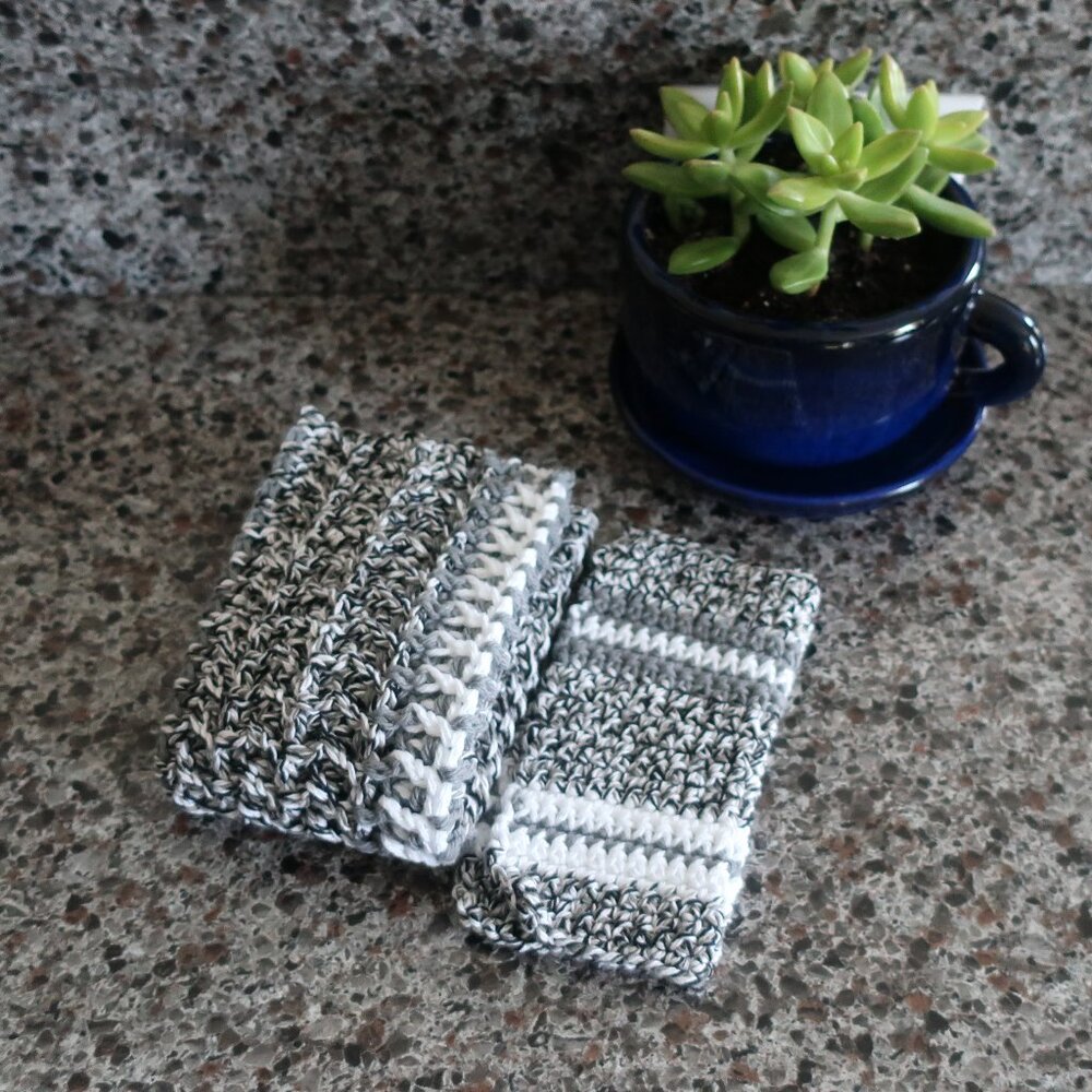 Multicolored Crochet Dish Drying Mats 100% Cotton Kitchen